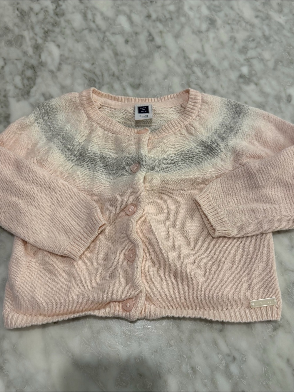 Janie and Jack 6–12m Light Pink Cardigan Knit Sweater
